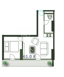 Բնակարան 2-комн 61 m² - Շերիֆ Խիմշիաշվիլի, Batumi